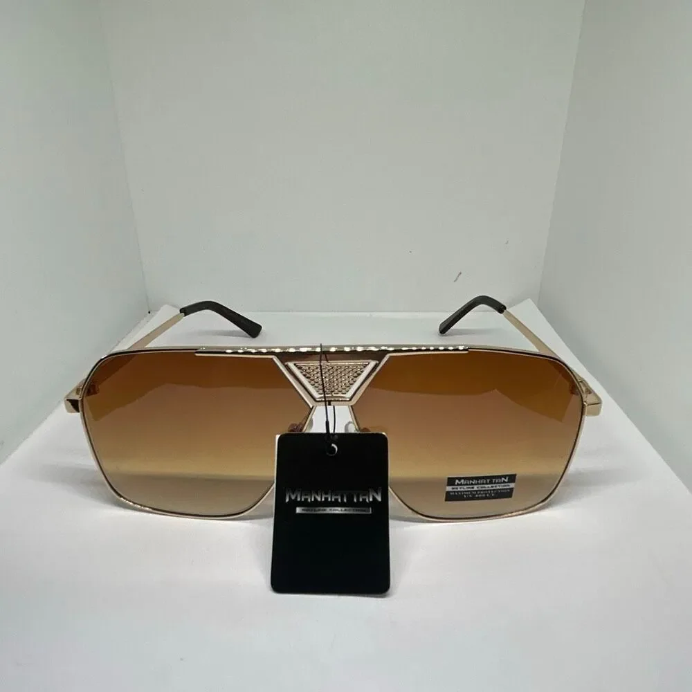 Manhattan Style Collection Shield Aviator Sunglasses UV400 – New
